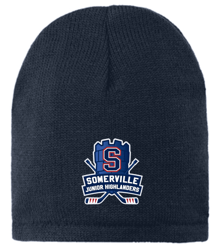 SYHA Cuffless Beanie Navy Tower Logo