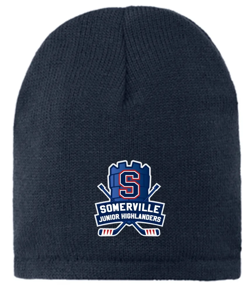 SYHA Cuffless Beanie Navy Tower Logo