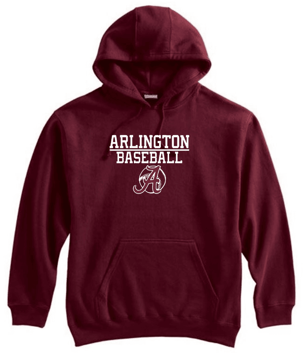 AYBSA Arlington Baseball Fleece Hoodie W/Ripken Option-Maroon Or Black