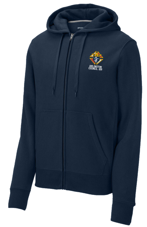 Arlington K Of C Heavyweight Full Zip Hooded Sweatshirt