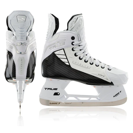TRUE Catalyst 5X4 White Intermediate Hockey Skates