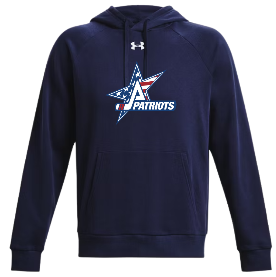 Patriots Hockey Under Armour Fleece Hoodie- Navy Or Red- Youth & Adult