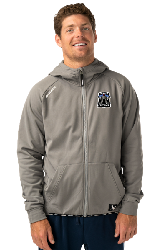 Twin City Titans Bauer Team Full Zip Hoodie Youth & Adult, Black & Gray - Image 2