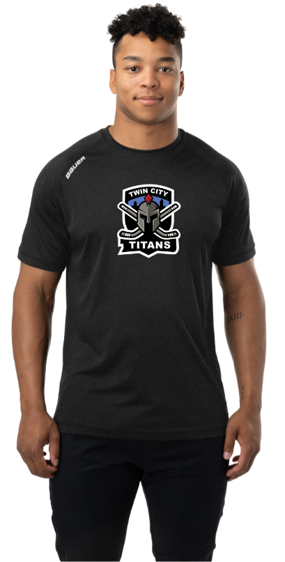 Twin City Titans Bauer Tech Tee Youth & Adult, Black or Grey