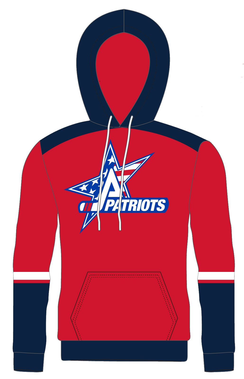 Patriots Hockey 13 Oz Heavyweight Sublimated Replica Hoodie