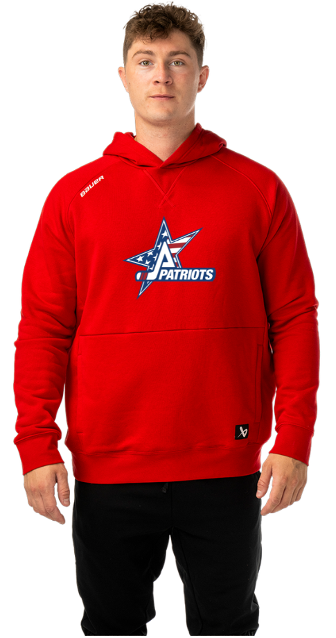Patriots Hockey Bauer Ultimate Hoodie Navy & Red - Image 2