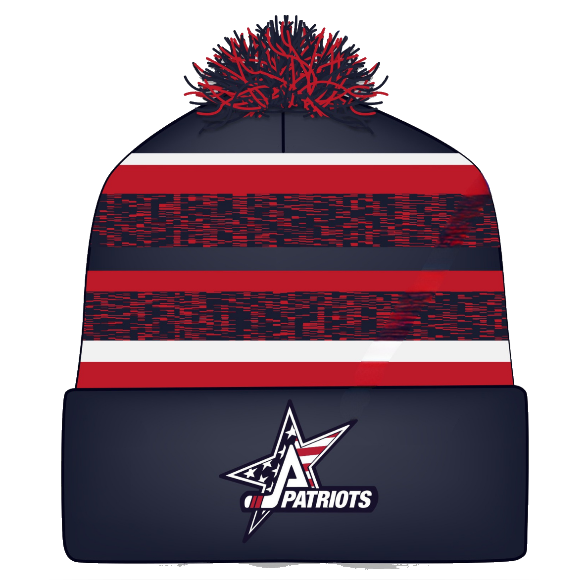 Patriots Hockey Fleece Lined Pompom Hat