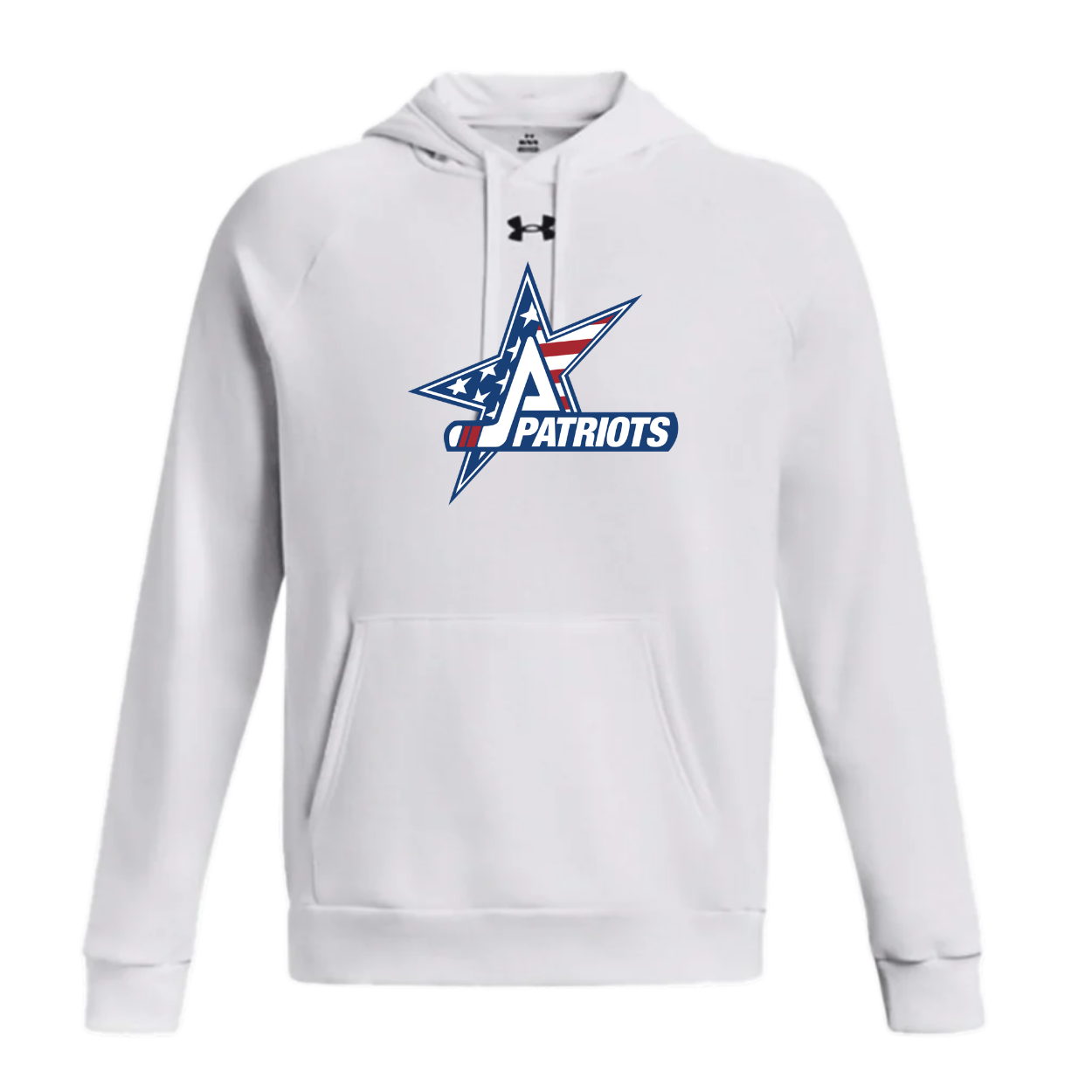 Patriots Hockey Under Armour Fleece Hoodie- White-Youth & Adult