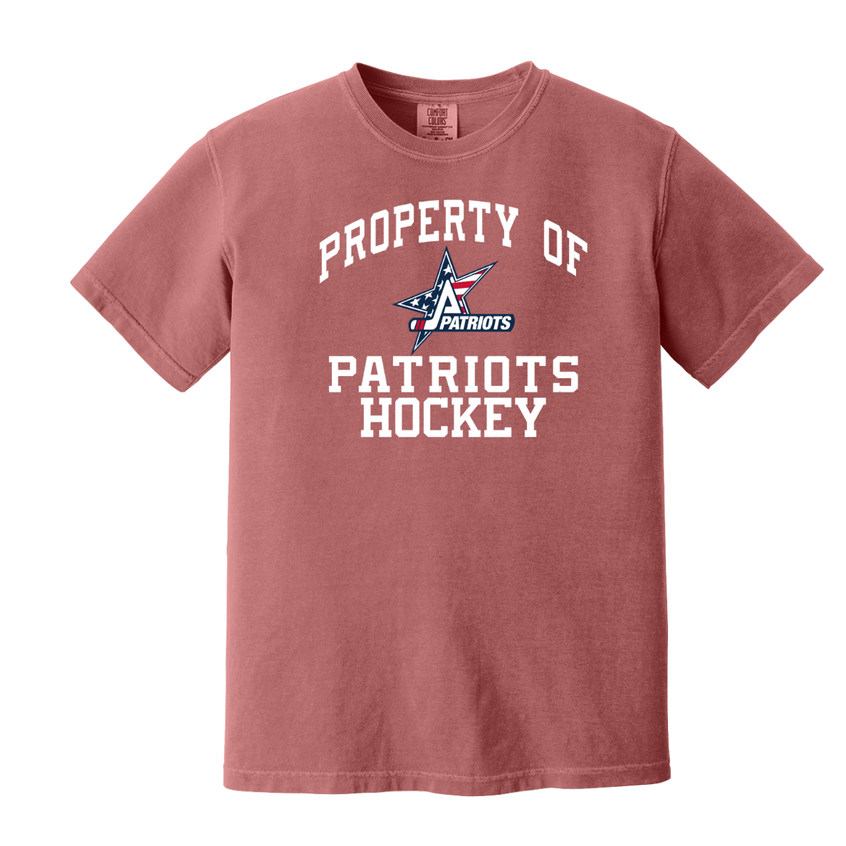 Patriots Hockey "Property Of" Short Sleeve T-Shirt Red & Blue