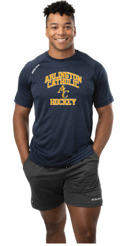 Arkington Catholic Hockey Bauer Team Tech Tee Youth & Adult Navy Or Gray