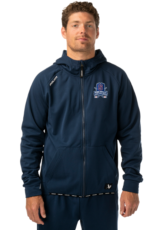SYHA Bauer Team Full Zip Hoodie-Tower Logo, Youth & Adult, Red Or Navy - Image 2